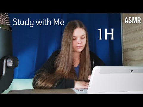1 Hour Study With Me 💜 (no music) | ASMR | requested