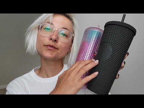 ASMR | My Starbucks Cup Collection NO TALKING w/ Plastic Tapping & Scratching