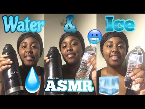 ASMR Water & Ice 🧊💦 (eating ice, drinking, tapping, shaking) #asmr #asmrice #asmriceeating