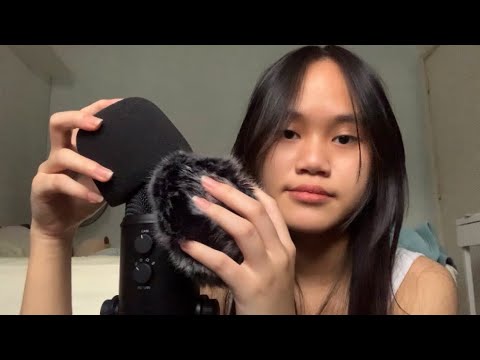 ASMR WITH MY NEW MIC COVERS ( normal foam cover vs fluffy cover )