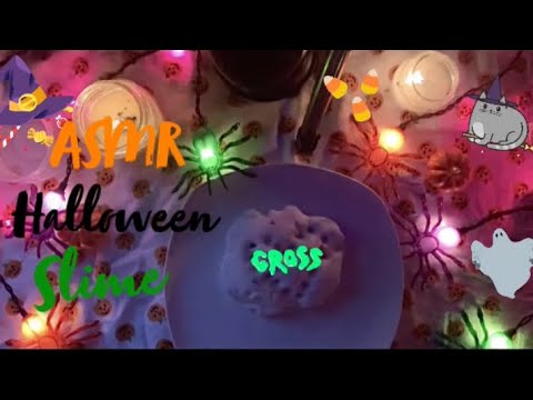 ASMR✨ - Halloween Slime Sounds🧛🏻‍♀️💚🎃(crunchy sounds, popping sounds)