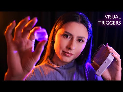 ASMR VISUAL TRIGGERS to give you TINGLES and put you to sleep ✨ with MOUTH SOUNDS and  WHISPERING