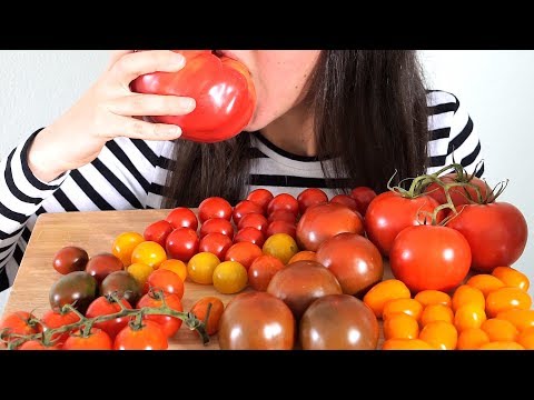ASMR Eating Sounds: All Kinds of TOMATOES 🍅 (No Talking)