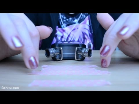 ASMR Playing with Deco Tape on Table & Camera Lense . Crinkly Sticky Paper Sounds