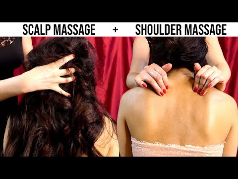 ASMR Super Relaxing Scalp & Shoulder Massage 💕 with Courtney and Corrina Rachel