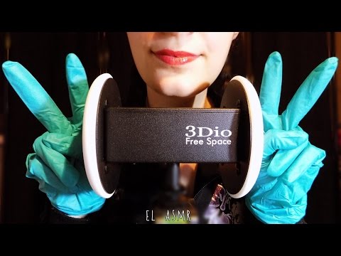 ASMR 3Dio- Latex Gloves Rubbing/Cupping! (Hand movements-hands sound) [No talking]