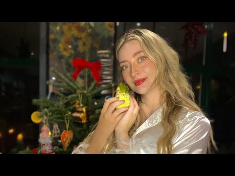 ASMR | Decorating the Tree 🎄| Festive Humming & Fire Crackle