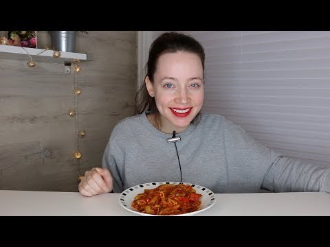 ASMR Whisper Eating Sounds | Tomato Wok With Pasta & Macaroni | Mukbang 먹방