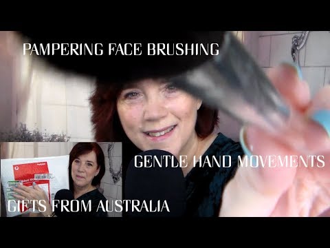 ASMR PAMPERING FACE BRUSHING & UNBOXING GIFTS FROM AUSTRALIA