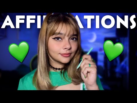 ASMR l Writing Positive Affirmations on Your Face 💚😴
