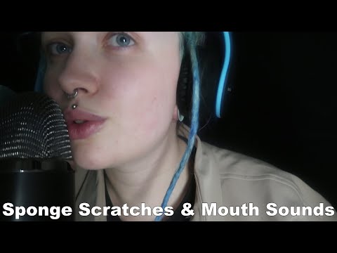 ASMR | Sponge Scratches [Mic Scratching] & Mouth Sounds