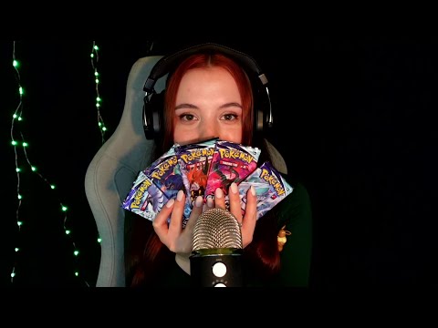 ASMR Pokémon card booster opening ✨ Whispered with tapping 💤