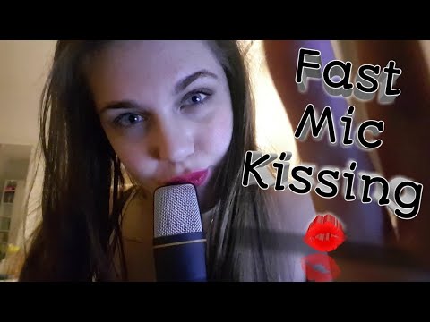 ASMR || Fast kisses on the mic 💋| whispering | close up | face touching ||