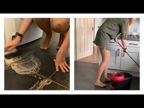 Scrubbing My Utility Floor - ASMR No Talking Scrubbing Sounds - Housewife Spring Clean