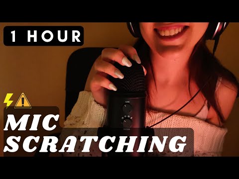 ASMR - 1 HOUR FAST AND AGGRESSIVE MIC SCRATCHING without cover for intense tingles | No talking