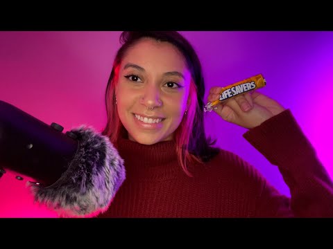 ASMR Breathy Whispering & Hard Candy (Mouth Sounds)
