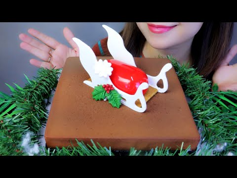 ASMR CHRISTMAS TIRAMISU CAKE EATING SOUNDS | LINH-ASMR
