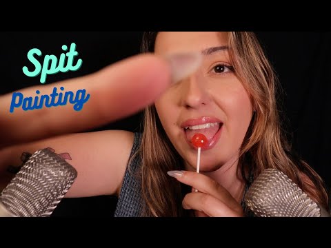 ASMR ✨ Spit Painting You but with a Lollipop 👄 Mouth Sounds