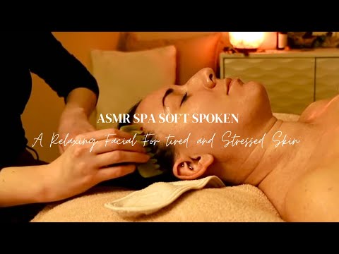 ASMR Soft Spoken Facial for an amazing Sleep | Spa Music,Ice Globes & Jade Comb for Relaxation.