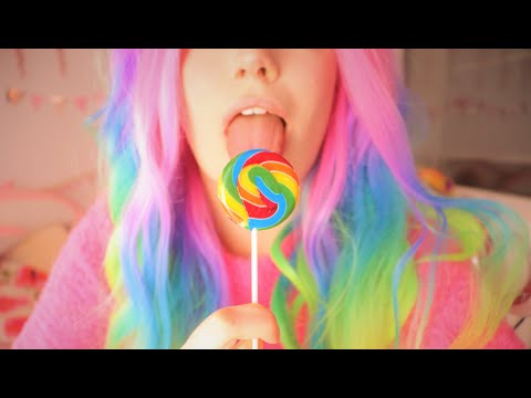ASMR - Rainbow Lolly Licking & mouth sounds | Lealolly