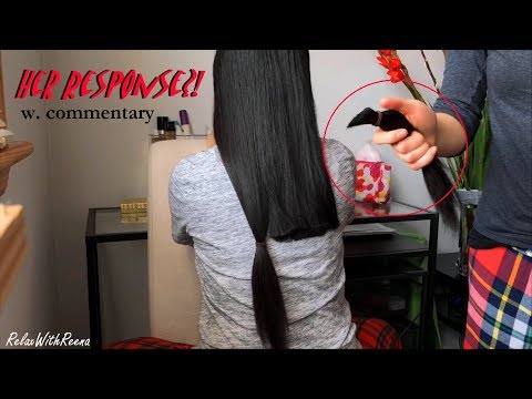 ASMR I Cut My Cousin's Long Hair + SHE HATED IT?! (My Cousin's Response w. Whispered Commentary) 😵