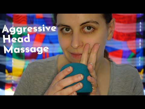 ASMR Intense & Aggressive Head Massage (Foam Mic Cover Rubbing and Stroking) - No Talking