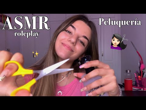 ASMR / Roleplay PELUQUERÍA 💇🏻‍♀️ (spray, scissors, hand sounds..)✨