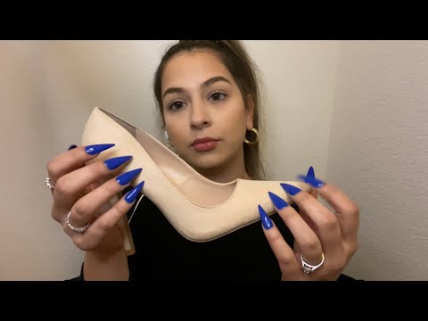 ASMR with Shoes 👠 tapping & scratching w/ long a$$ nails 💙