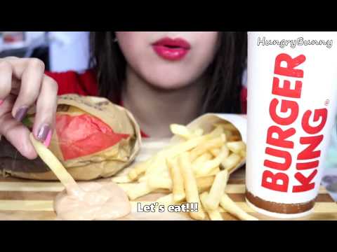 ASMR Burger King Whopper Meal Eating Sounds