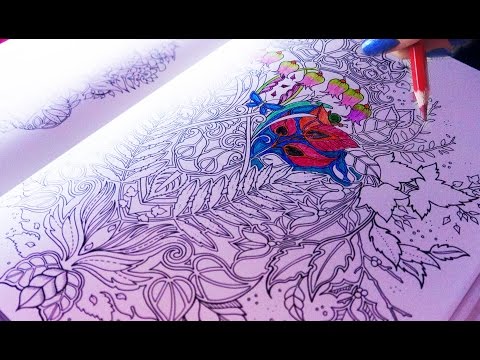 ASMR Crayon Coloring Sounds ~ Enchanted Forest [No Talking, Paper and Pen Sounds]