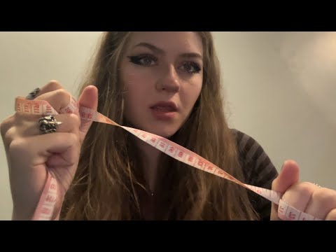 ASMR measuring your face + body (fast and aggressive)