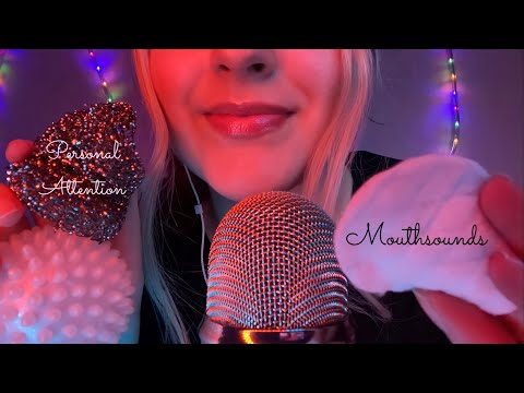 ASMR deutsch| Intensive MOUTH SOUNDS (Inaudible/Breathy Whisper, Facebrushing, Personal Attention)👄