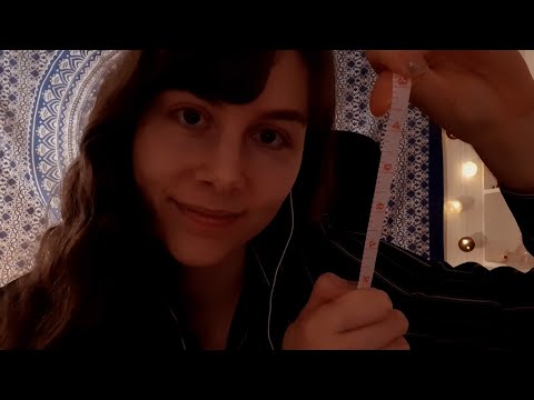 ASMR - measuring your ears for a drawing, up close whispering and drawing sounds for sleep 📏✍️
