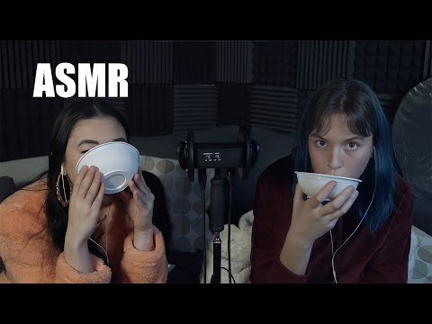 Slippery Slurping Soup ASMR (ASMR) - ! Today's ASMR Tingles ! Sasha and Muna ASMR