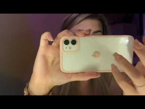 Tapping + scratching different phone cases / asmr
