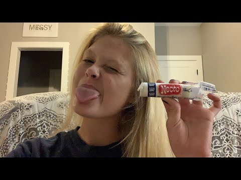 Asmr eating wafer things and plucking negativity