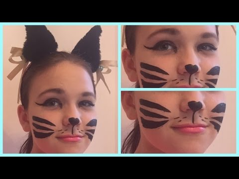 Cat Halloween Makeup Tutorial/beginners kids