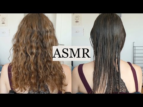 ASMR super relaxing hair treatment 💛 hair mask, hair brushing, hair play, blow drying (no talking)