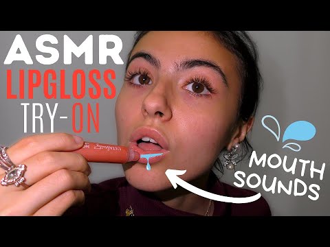 ASMR || lip gloss try-on haul