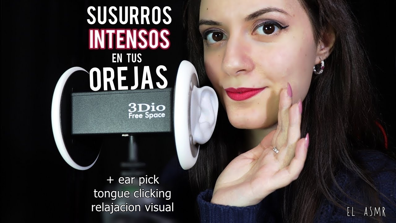 ♡ASMR español♡ SUSURROS INTENSOS EN TUS OREJAS! (+ear pick,tongue clicking,stipple)
