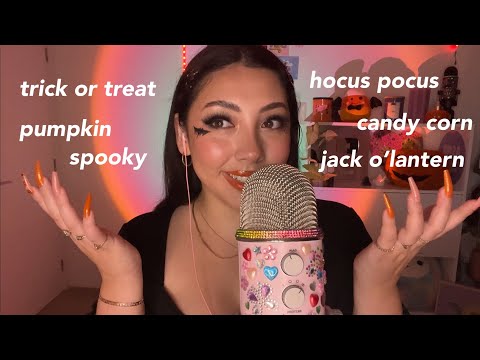 ASMR Halloween themed trigger words!! 👻🎃 ~pumpkin patch, spooky, cobweb + more~ | Whispered