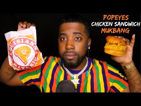 ASMR | TRYING THE NEW POPEYES SPICY CHICKEN SANDWICH🍗: IS IT REALLY BETTER?