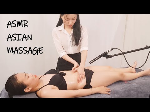 [ASMR ASIAN MASSAGE][No-ad]  Massages from office Girl's outfits. (Upper chest massage.)