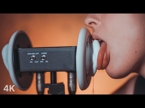 ASMR Macro Ear Licking | Close mouth sounds with Elsa (3DIO, 4K)