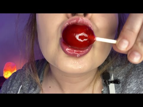 ASMR | mouth sounds on a lollipop + DROOL 🤤👅