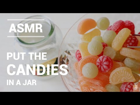 【ASMR】[囁き] キャンディーの詰め替え🍬Put the candies in a jar
