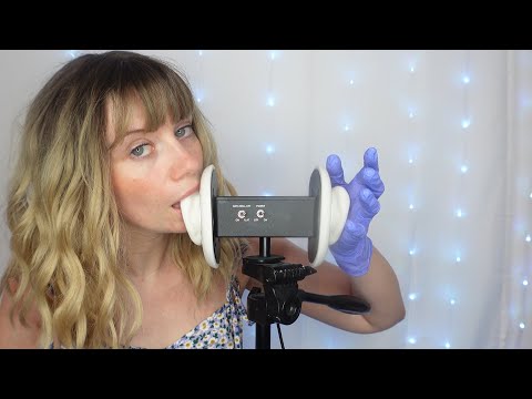 ASMR - Noms, Ear Cupping With Gloves, Natural Breathy Sounds