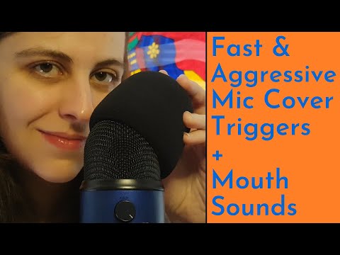 ASMR Fast & Aggressive Mic Cover Triggers Mix + MOUTH SOUNDS - Swirling, Pumping, Shaking & Twisting