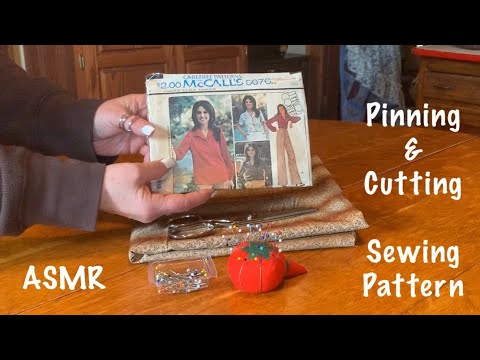 ASMR Request/Pinning & Cutting sewing pattern (No talking) No Soft Spoken version.