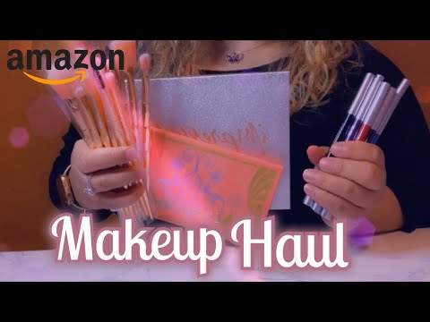 ASMR| Amazon makeup haul |$10 eyeshadow pallets 😍| whispering, tapping